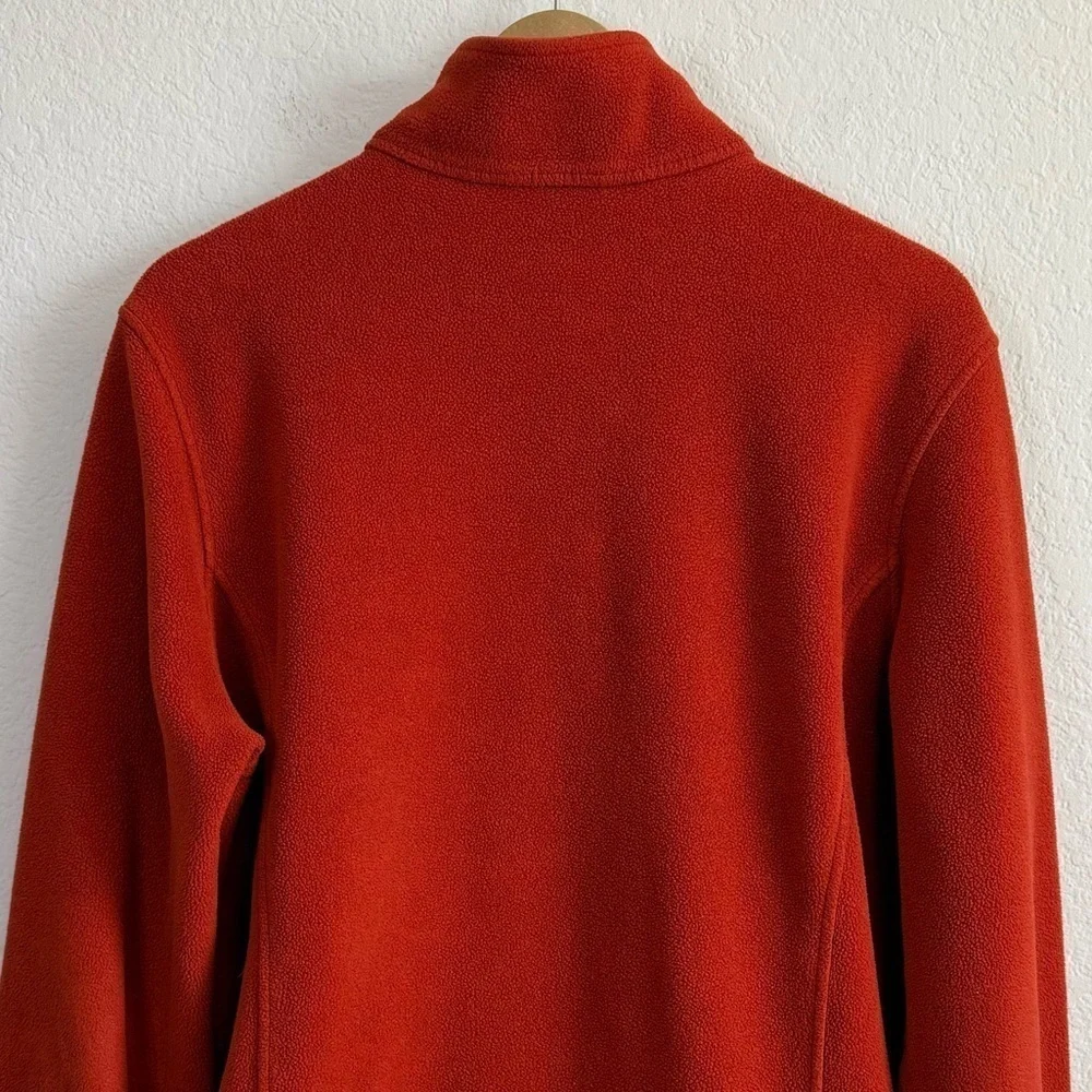 L.L. Bean Men's Sweater Fleece Pullover Orange Long Sleeve Polartec Shirt LG TAL